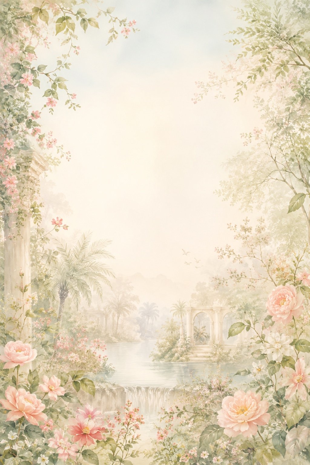 Carte illustrée d’un jardin d’Éden